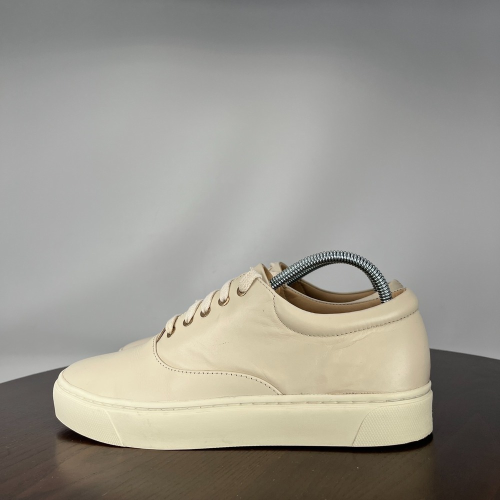 Nisolo Elayna Women's Sneakers 7.5 Beige Tan Leather Casual Lace Up Shoes